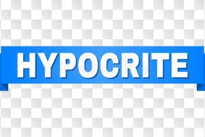 blue stripe hypocrite title hypocrite text ribbon designed white caption blue stripe vector banner 138707598